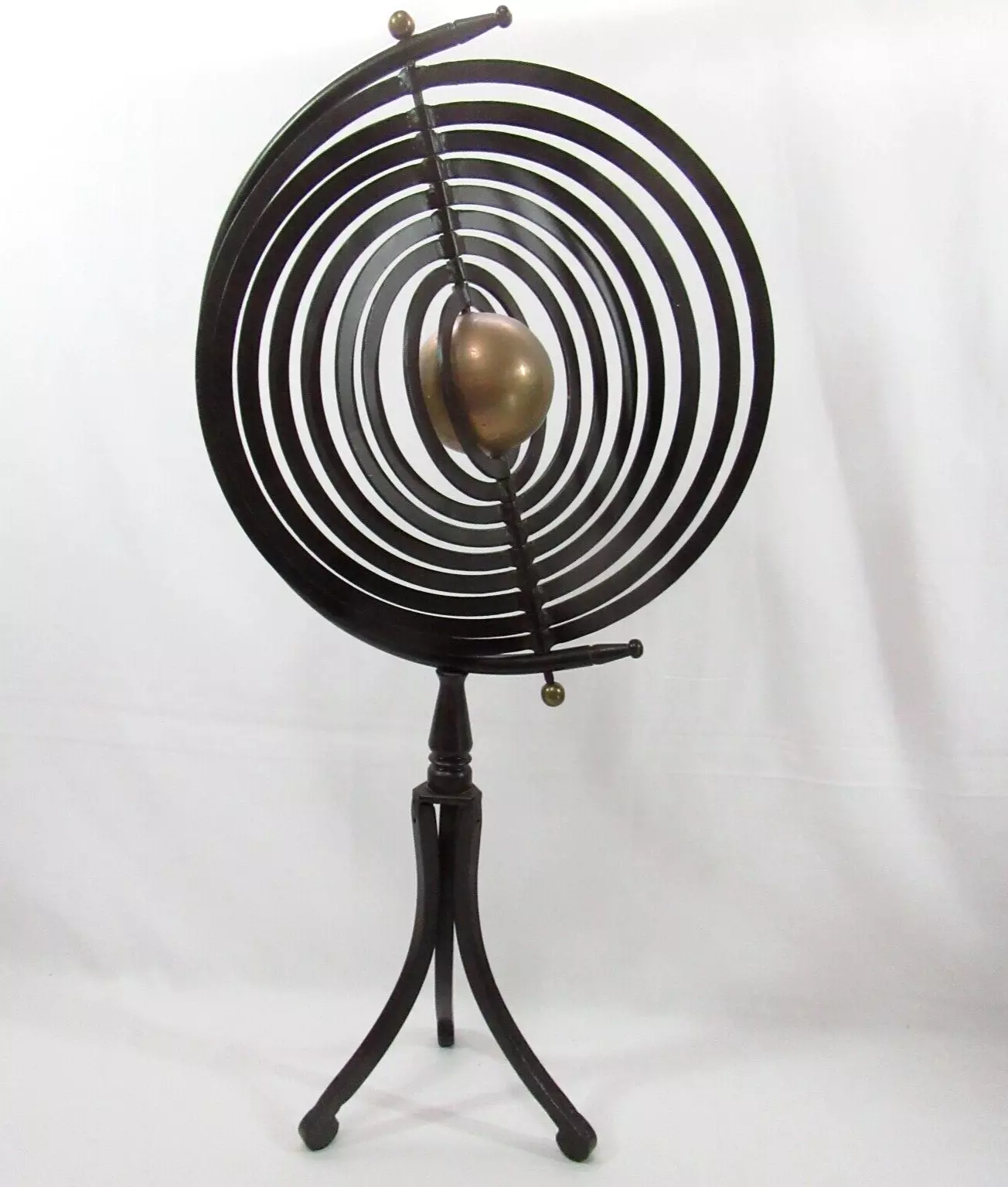 Armillary Solar Sphere Orbit Metal and Brass 25-inch Art Sculpture Item image 2