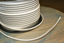 Weiß 2-Wire Tuch Bedeckt Kordel, 18ga. Vintage Stil Lampen Antik Licht, Viskose - £1.02 GBP