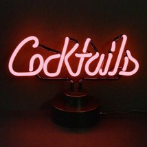 Cocktails Bar Top Handmade Neon Sculpture 14&quot;x9&quot; - £71.06 GBP