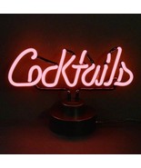 Cocktails Bar Top Handmade Neon Sculpture 14&quot;x9&quot; - £71.74 GBP
