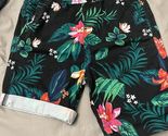 SIZE 13-14Y  ABERCROMBIE &amp; FITCH BLACK FLORAL PULL ON SHORTS - $25.71