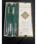 (12) VINTAGE Ivy Green Tapered 12” BOUGIE EFFILEE Colony Candles NIB USA - $29.69