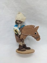 Vintage Handmade Polish Boy On Toy Horse Figurine 4&quot; - £11.95 GBP