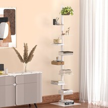 Nidouillet 9-Tier Metal Spine Bookshelf, Adjustable Vertical Tower For, ... - $174.99