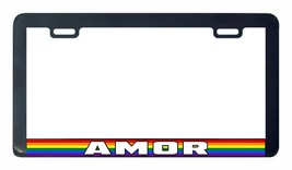 Amor Love Gay Pride Rainbow LGBTQ License Plate Frame-
show original tit... - £5.64 GBP