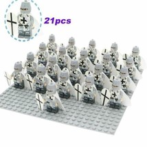 21Pcs Medieval Crusader Knights The Crusades Christian Soldiers Minifigures Toys - £26.28 GBP