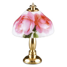 Floral Shade Table Lamp w Pink Roses 1.629/5 Reutter DOLLHOUSE Miniature - $22.55