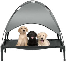 Pets 48in Elevated Cooling Dog Bed, Outdoor Raised Mesh Pet Cot w/Removable Cano - £202.83 GBP+