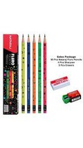 Gsm Natarj fluro neon rubber tipped extra dark pencil pack of (5) - £40.07 GBP