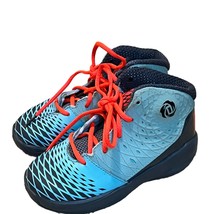 Adidas High Top Boys Shoes Sz 9 Blue/Orange Lace Up - $26.88