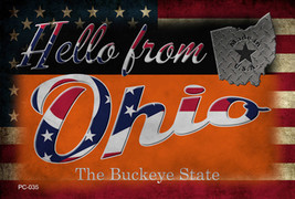 Hello From Ohio Novelty Metal Postcard - £12.73 GBP