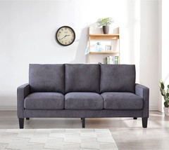 HomSof Mid Century Modern Couch, 75 inch Sofa with Solid Wood Legs and, 3 Seater - £523.19 GBP