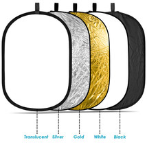 Neewer Oval Light Reflector 5 Colors Collapsible Multi-Disc 31&quot;x47&quot; - £67.93 GBP