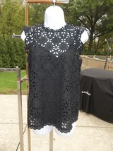 J, CREW BLACK EYELET 2PC TOP XS - $17.99