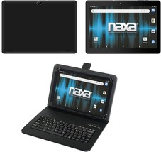 NAXA NID-1021BLACK 10.1&quot; Core Android 11 Tablet with USB Keyboard Case - $109.00