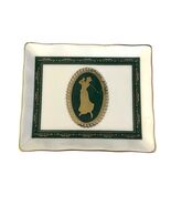Papel Freelance Bone China Trinket Dish Golfer Green Gold Accent Thailan... - $14.40