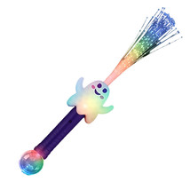 Light Up Multicolored Fiber Optic Ghost Wand with Crystal Ball - £19.49 GBP