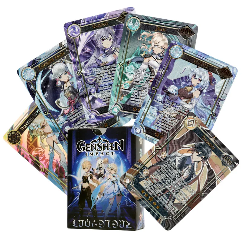 60Pcs English Genshin Impact Card Rare Holographic Shiny 55Pcs UR and 5Pcs - £10.83 GBP