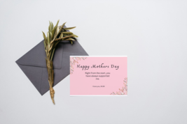 Mothers Day Card | pink and flowers Mother’s Day | Simple and Minimal | Right fr - £3.47 GBP