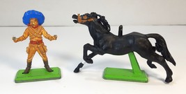 Britains LTD Deetail 1971 Mexican Gunslinger Bandit Soldier Blue Hat & Horse - $18.69