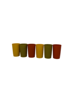 Lot of 6 Vintage Tupperware Autumn Harvest 8oz Cups Tumblers #1320 - €9,44 EUR