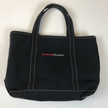 LL Bean Boat &amp; Tote Canvas Black Small Bag Made in USA Embroidered - €42,62 EUR