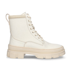 Botas blancas con cremallera y cordones para mujer al tobillo con suela ... - $162.63