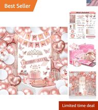 253 Pcs Birthday Decorations For Women, Rose Gold Party Decorations, Hap... - $49.49