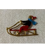 ⭕VTG, Art Deco, brooch, pin, enameled, hand painted, 3cm high, never worn - $18.97 CAD