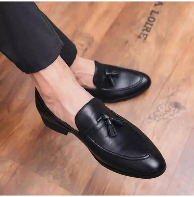 New Handmade Black Tassels Formal Leather Slip Ons Loafers Office Shoes ... - $149.99+