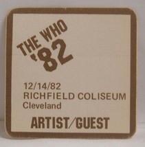 The Who - Vintage Original 1982 Cleveland Cloth Show Backstage Pass *Last One* - £11.79 GBP