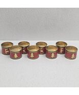 Pier 1 Imports Holiday Napkin Rings Red Enameled Brass Tree Deer Set of 8 - $452.18 MXN