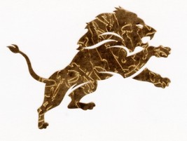 Gold Leaf Detroit Lions fire helmet decal sticker window hard hat laptop - £2.78 GBP+