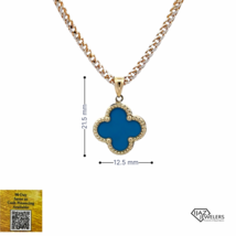 10K Gold Turquoise Van Cleef Inspired Charm - £43.90 GBP
