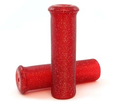Metal Flake Sparkle Old Style Motorcycle Grips 7/8&quot; Red, 42-21124 Mini Bike - £12.78 GBP