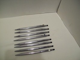 Lot of 8 Cross Chrome Ball Point Pens made in USA - £39.41 GBP