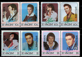 ZAYIX - 1985 St. Vincent 874-877 pairs MNH - Elvis Presley &quot;Specimen&quot; 010922S16M - £2.59 GBP