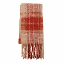 Time And Tru Women&#39;s Blanket Scarf Red Plaid  21.5X 73.5 Inches NEW - £13.97 GBP
