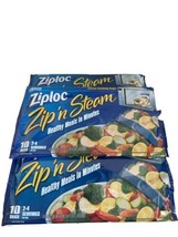 Ziploc Zip N Steam Medium Steam Bags 24 Steam Bags Total 3 Open Packages New - £34.84 GBP