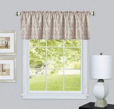 Burlywood Jacquard Fabric Window Rod Pocket Valance, Modern Elegance 58&quot;x17&quot;-NEW - £12.37 GBP