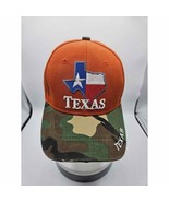 Texas State Logo Orange and Camo Adjustable Hat One Cap - $12.54