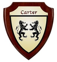 Carter Irish Coat of Arms Shield Plaque - Rosewood Finish - £34.51 GBP