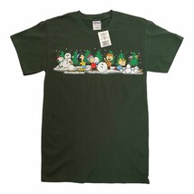 PEANUTS Charlie Brown Christmas T-shirt NWT Hunter Green Size Small Gild... - $13.99