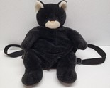 Mango Plush Black Cat Backpack Bookbag Straps Vintage 17&quot; - $54.35