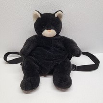 Mango Plush Black Cat Backpack Bookbag Straps Vintage 17&quot; - £43.44 GBP