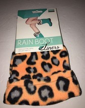 Rain Boot Liners-Orange Leopard Sz M/L 8-10-Keep Your Toes Toasty-SHIPS ... - $13.74