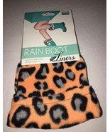 Rain Boot Liners-Orange Leopard Sz M/L 8-10-Keep Your Toes Toasty-SHIPS ... - $13.74