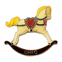 1990s Ohio Rocking Horse State Pin Enamel Filled Vintage Collectible F6E - $379.94 MXN