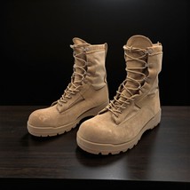 BATES Military Boots Sz 9.5 W Vibram Soles Tan Suede Leather Goretex E33... - $49.35