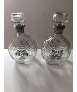 2 Vintage Sterling Scotch &amp; Rye Clear Glass Decanters Cork Stops Silver ... - $1,411.25 MXN